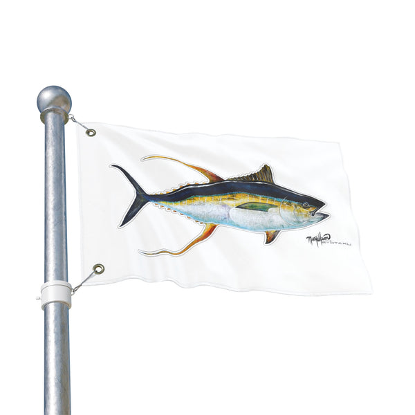 Yellowfin Tuna Nautical Flag — Double-Sided Fishing Boat RIGGER TUNA FLAG..By Marine Artist Marty Wilson