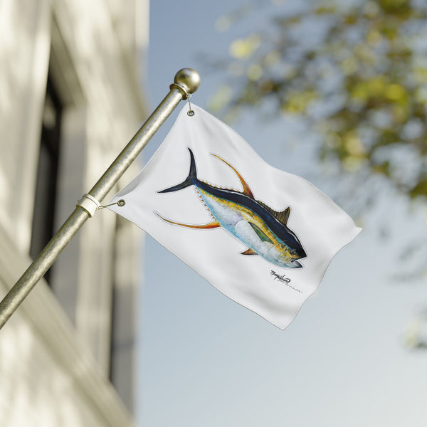 Yellowfin Tuna Nautical Flag — Double-Sided Fishing Boat RIGGER TUNA FLAG..By Marine Artist Marty Wilson