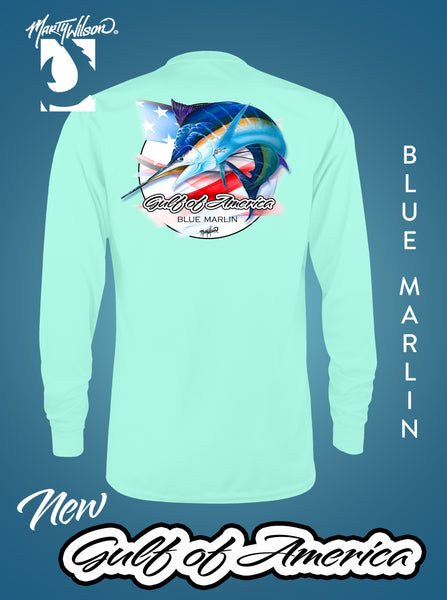 GOA BLUE MARLIN DRYFIT....By Marine Artist Marty Wilson