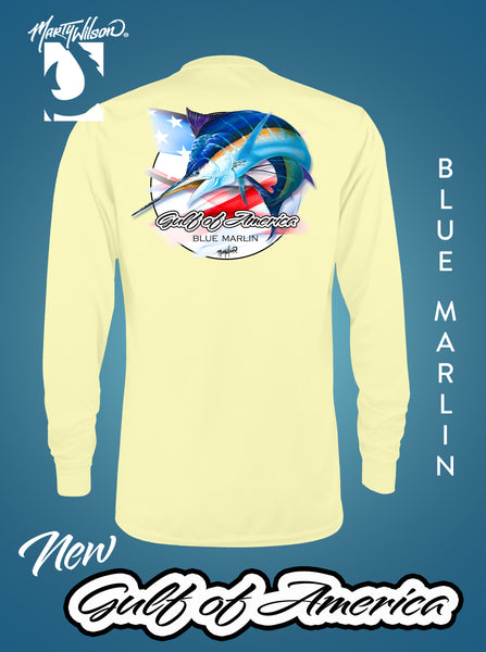 GOA BLUE MARLIN DRYFIT....By Marine Artist Marty Wilson