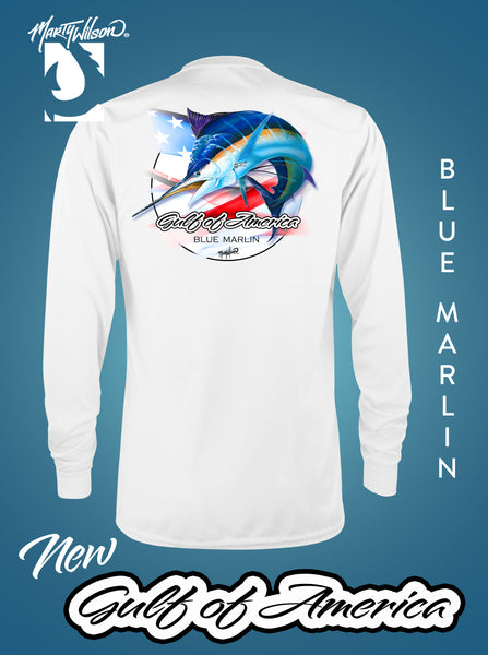 GOA BLUE MARLIN DRYFIT....By Marine Artist Marty Wilson